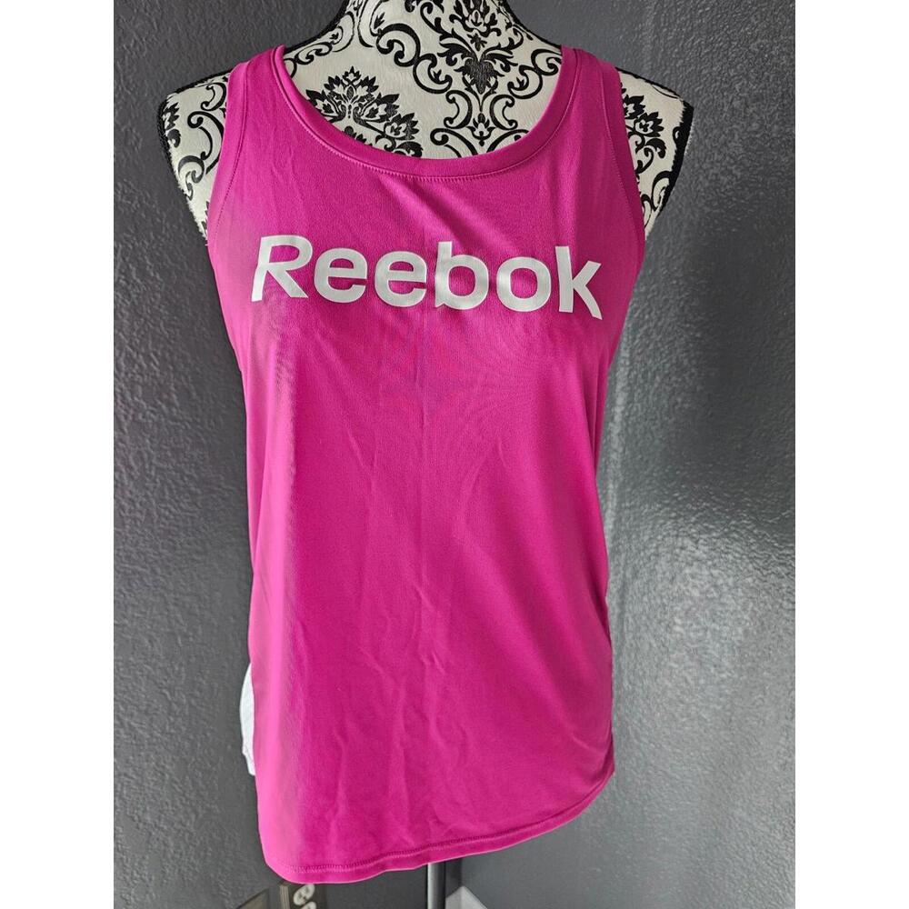 Womans Reebok athletic tank top size small shade of pink & white